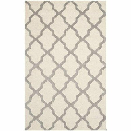 SAFAVIEH Cambridge Hand Tufted Round Rug- Ivory - Silver- 4 x 4 ft. CAM121Y-4R